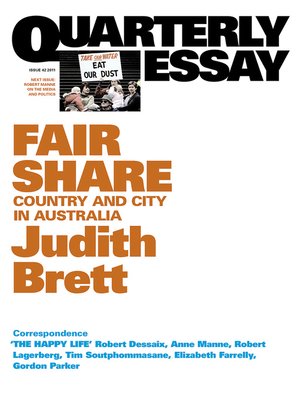 cover image of Quarterly Essay 42 Fair Share